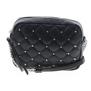 Rebecca Minkoff Black Quilted Crossbody Bag with Silver  Stud Accents